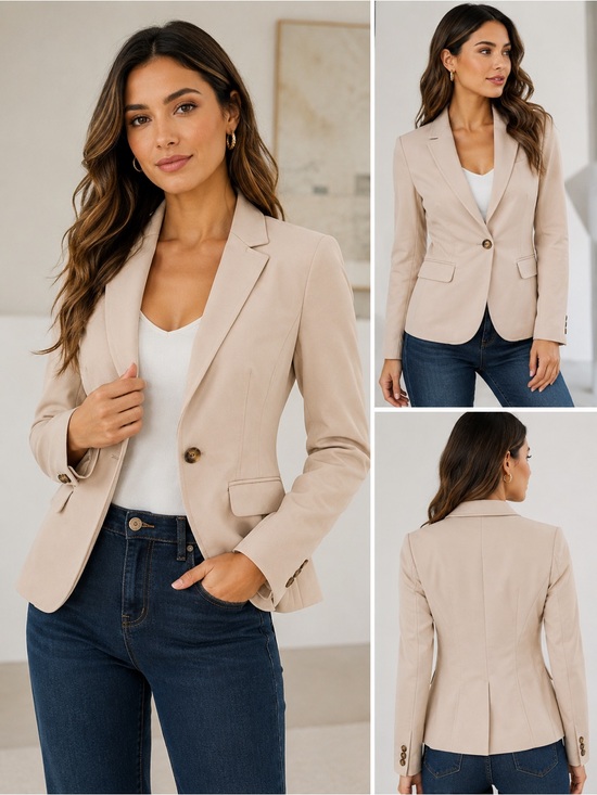 H&M Jackets & Blazers - H&M Light Blush Single-Button Tailored Blazer